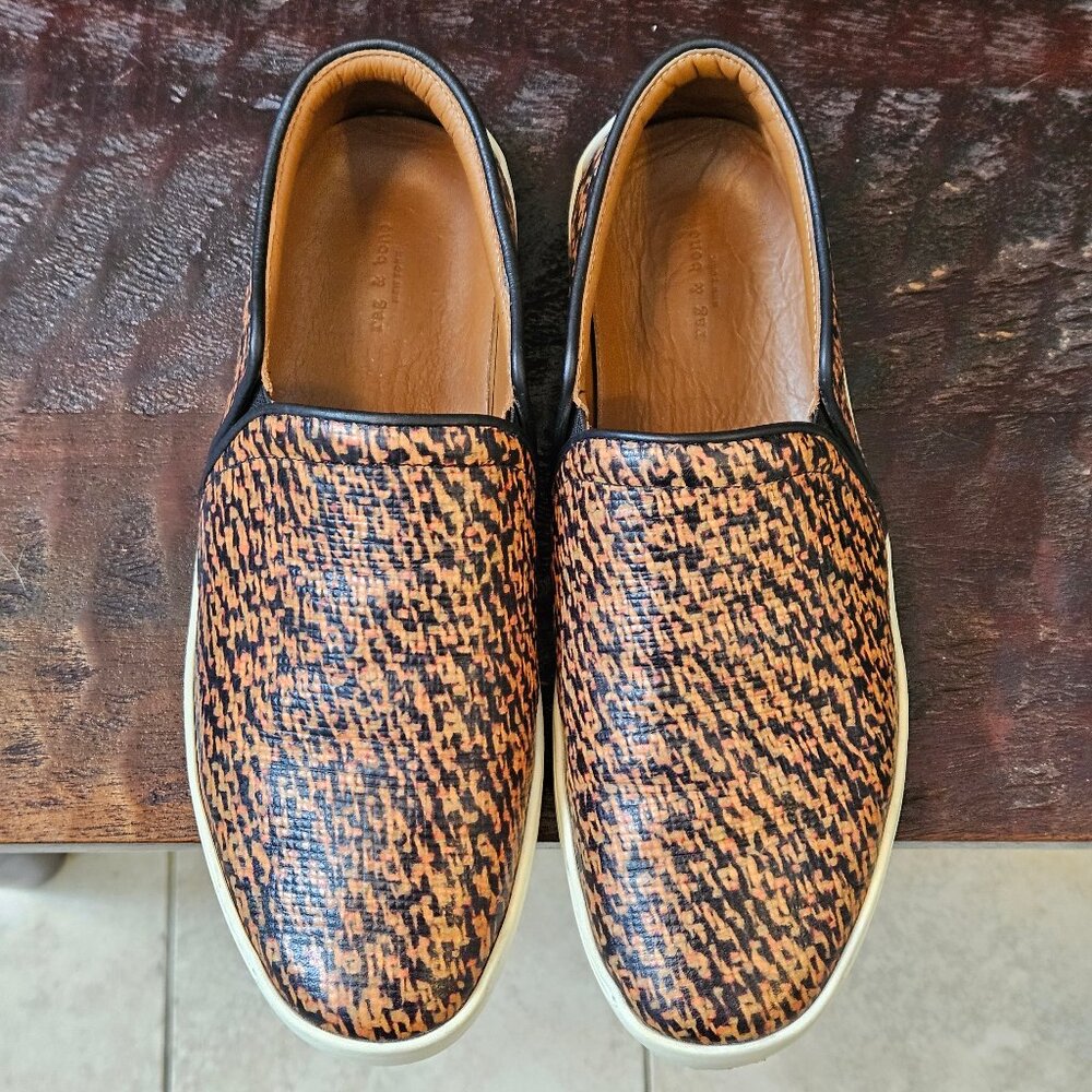Rag & Bone Women's 'Kent' Tweed Print Leather Slip-Ons, Sz 9 (EU 39) - Picture 2 of 16